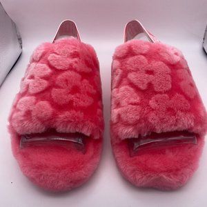 UGG FLUFF YEAH POPPY SLIDE SLIPPER - Strawberry Sorbet